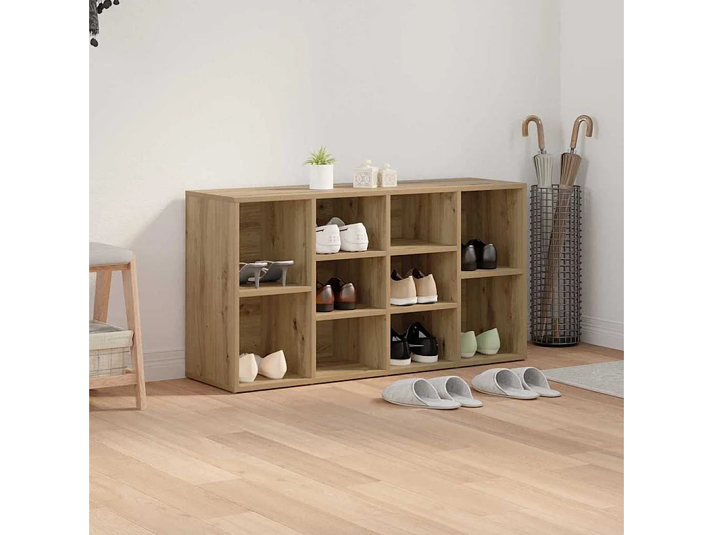 Banc à chaussures avec étagère Autre chêne artisanal 103 x 30 x 55 cm