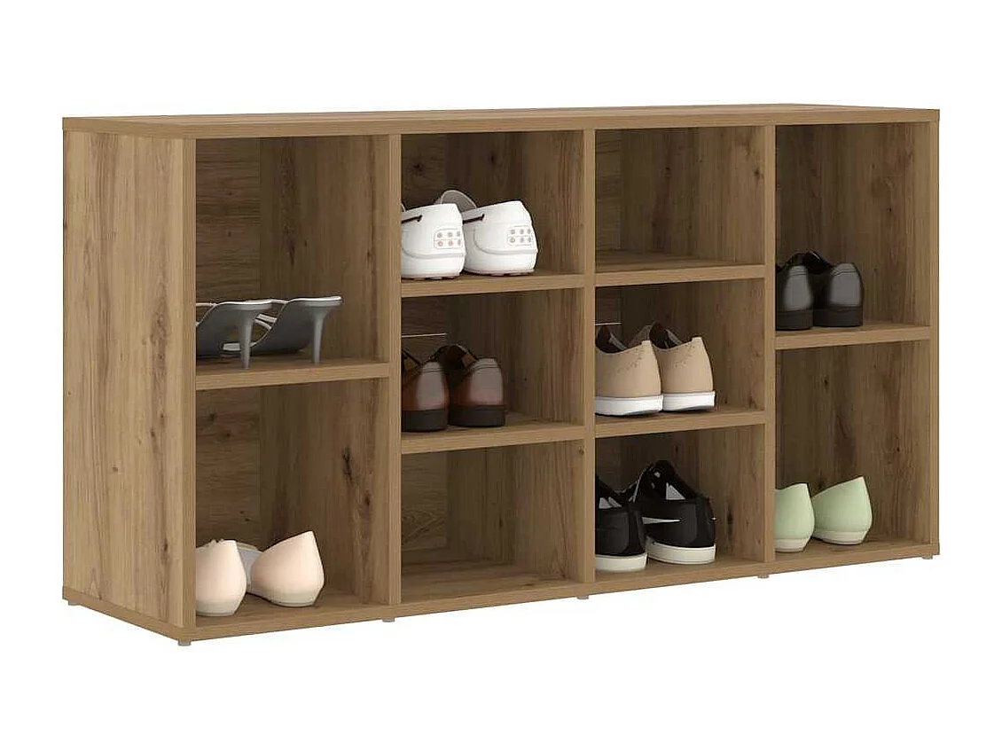 Banc à chaussures avec étagère Autre chêne artisanal 103 x 30 x 55 cm