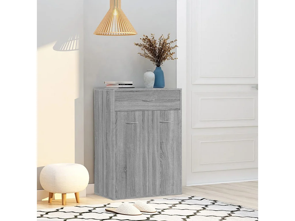 Scarpiera Sonoma grigia 60x35x84 cm in legno ingegnerizzato