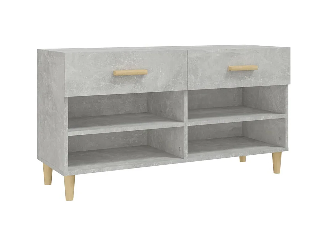 Armoire à chaussures Gris béton 102x35x55 cm Bois d'ingénierie
