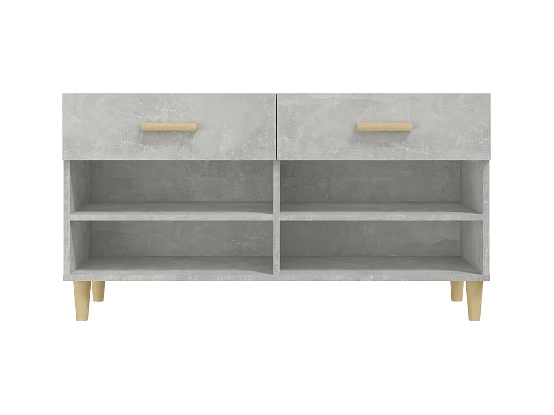 Armoire à chaussures Gris béton 102x35x55 cm Bois d'ingénierie
