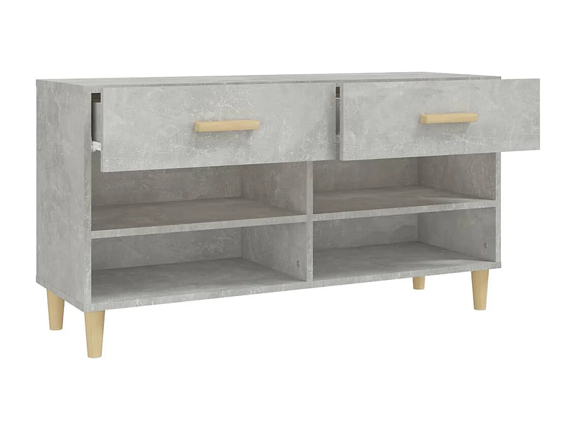Armoire à chaussures Gris béton 102x35x55 cm Bois d'ingénierie