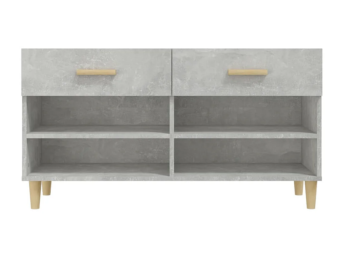 Armoire à chaussures Gris béton 102x35x55 cm Bois d'ingénierie