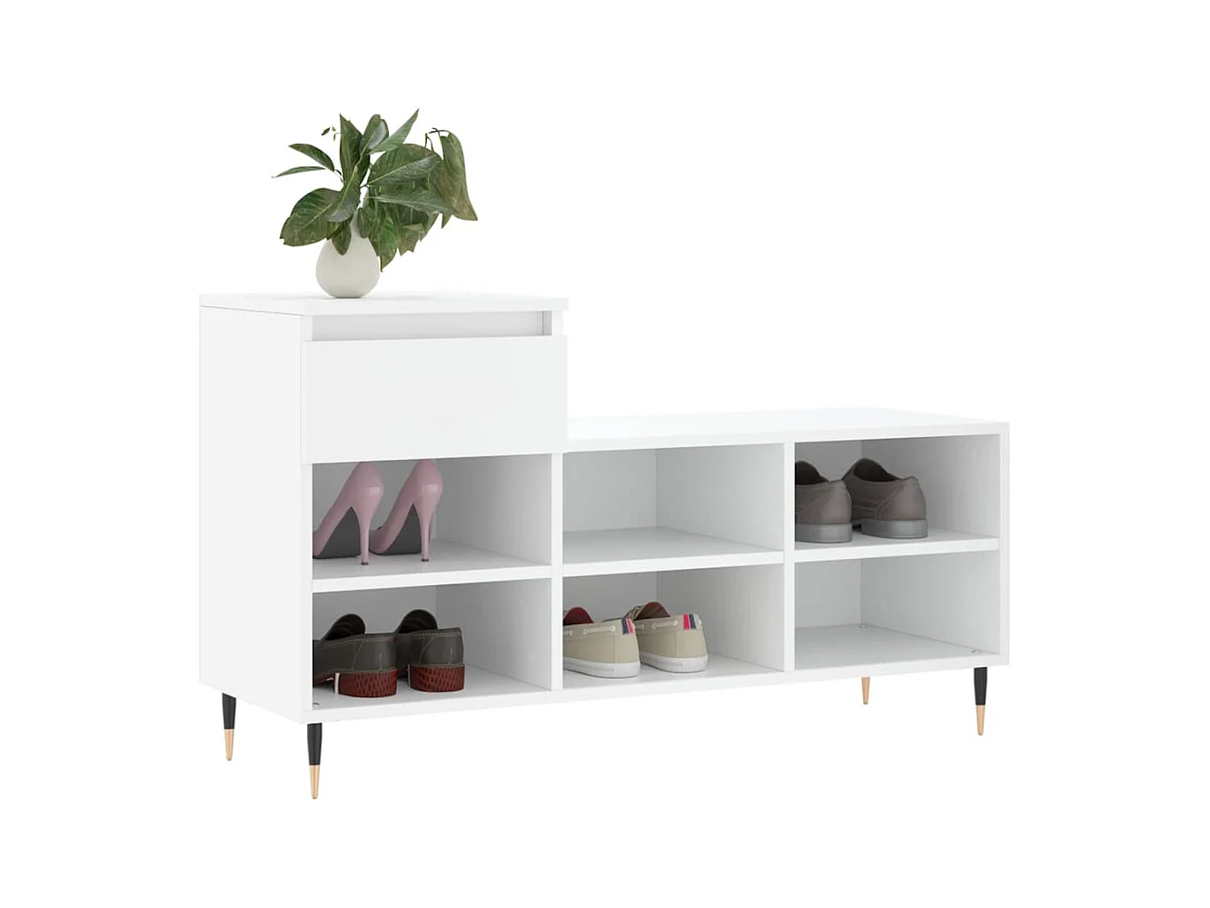 Armoire à chaussures Blanc 102x36x60 cm Bois d'ingénierie