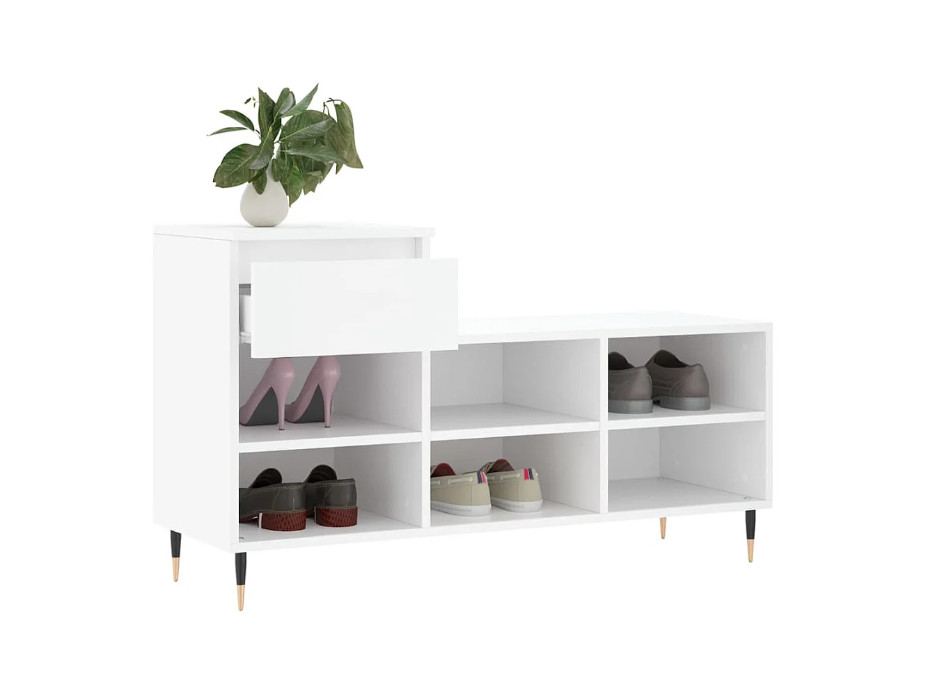 Armoire à chaussures Blanc 102x36x60 cm Bois d'ingénierie