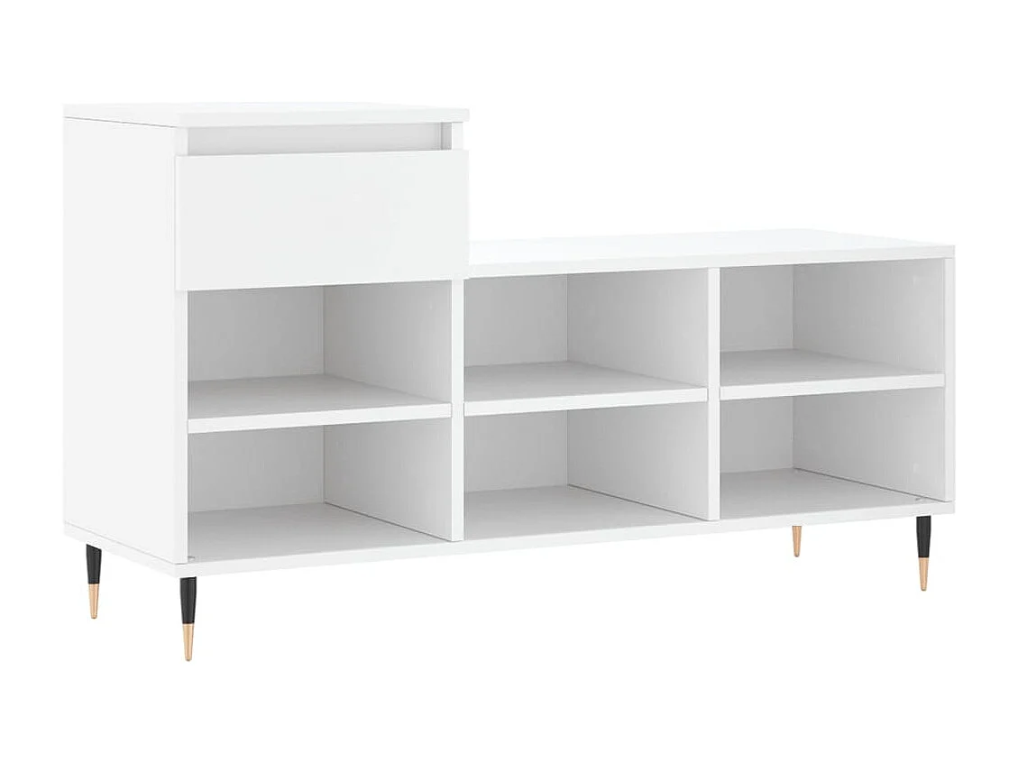 Weißer Schuhschrank 102x36x60 cm Holzwerkstoff