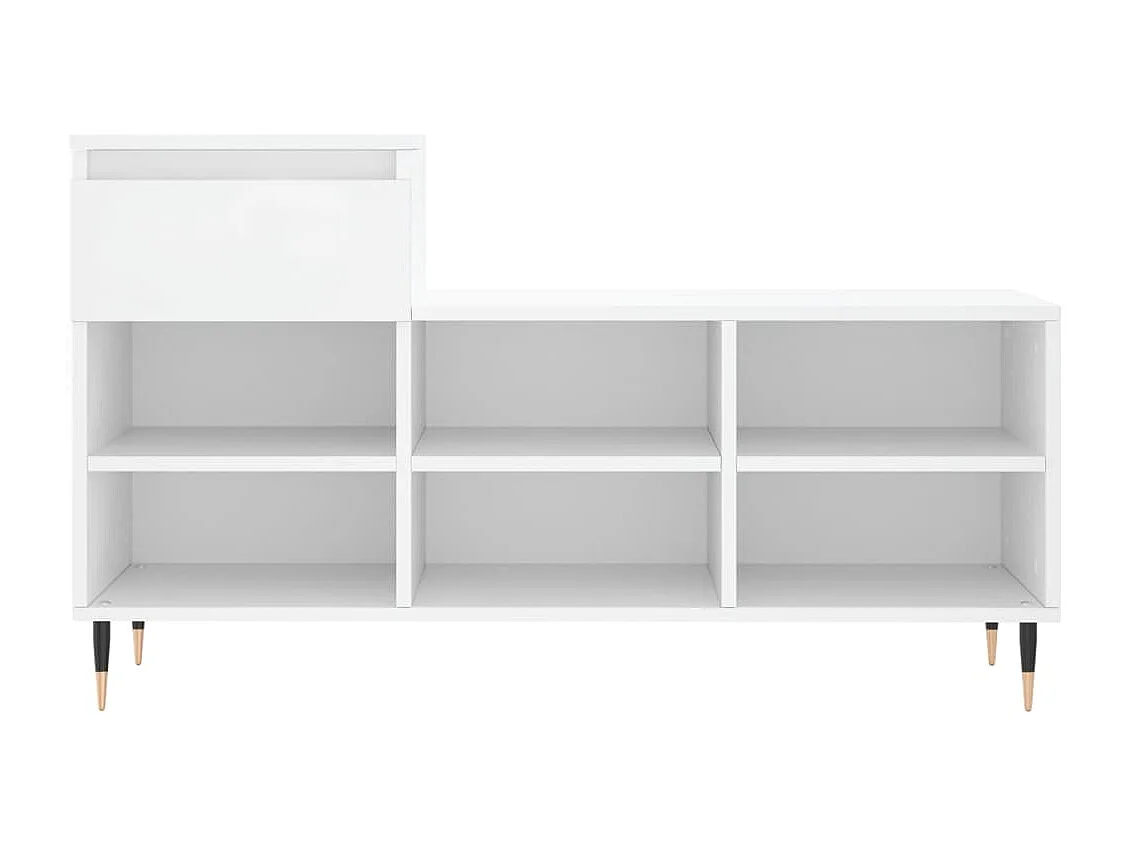 Weißer Schuhschrank 102x36x60 cm Holzwerkstoff