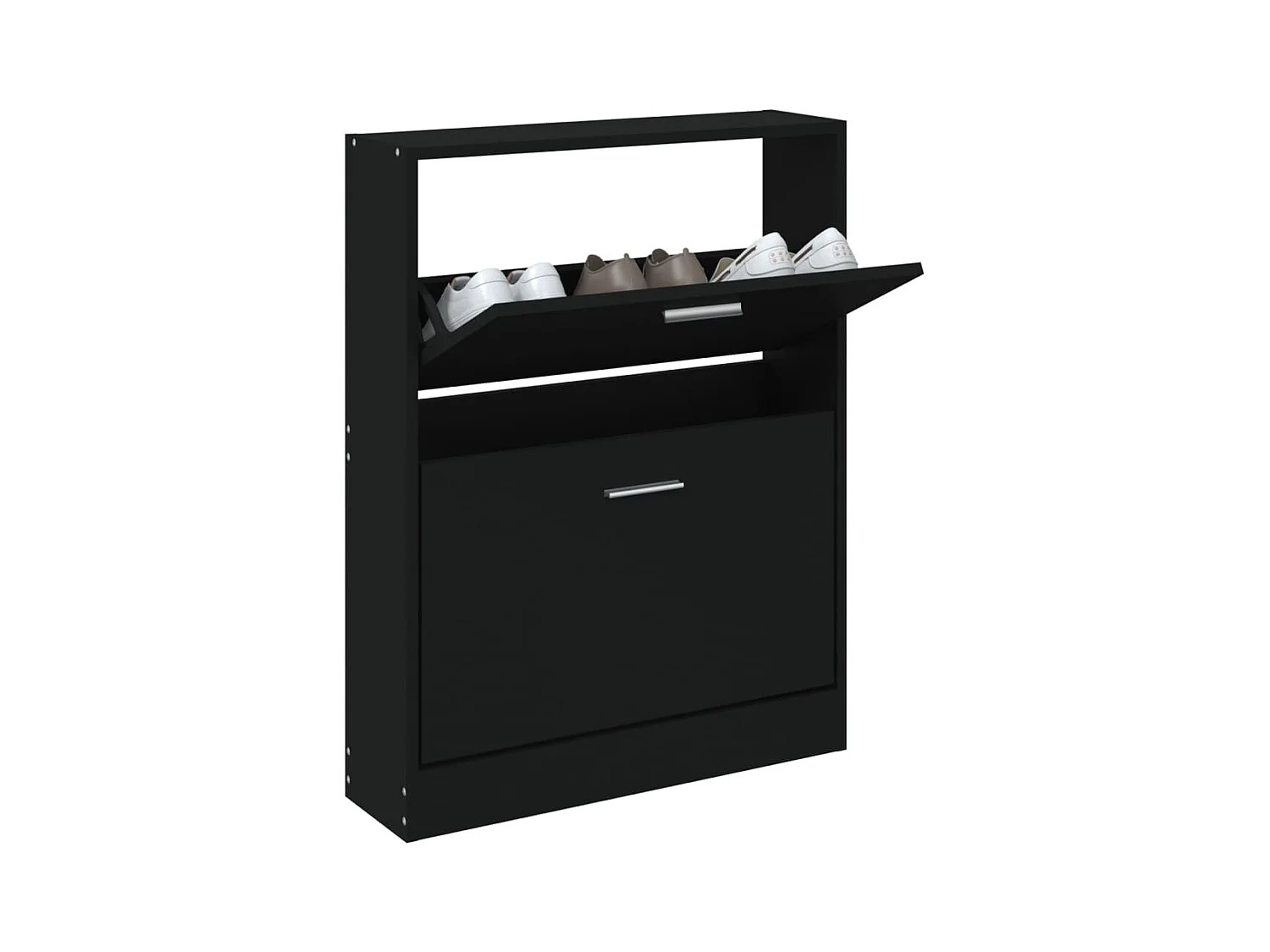 Armoire à chaussures Noir 59x17x81 cm Bois d'ingénierie