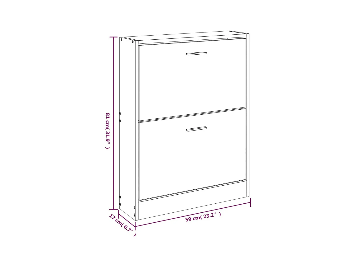 Armoire à chaussures Noir 59x17x81 cm Bois d'ingénierie