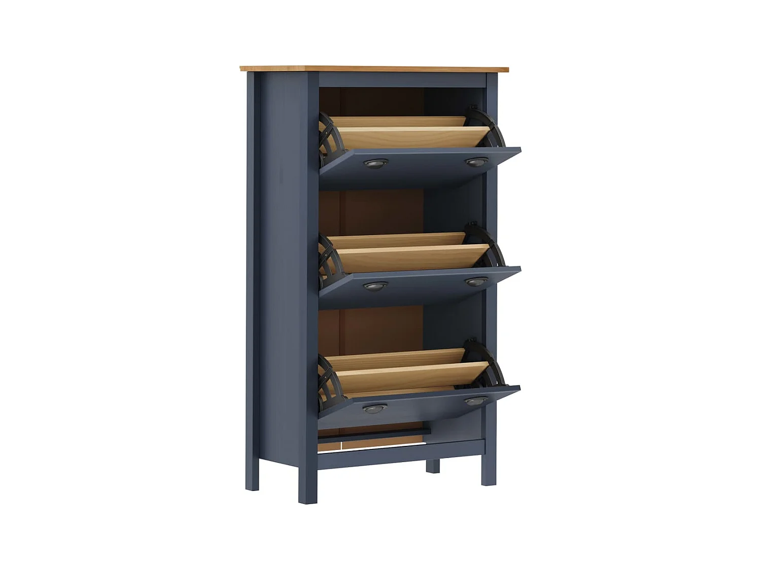 Scarpiera Grigio 72x35x124 cm Legno di Pino Massello