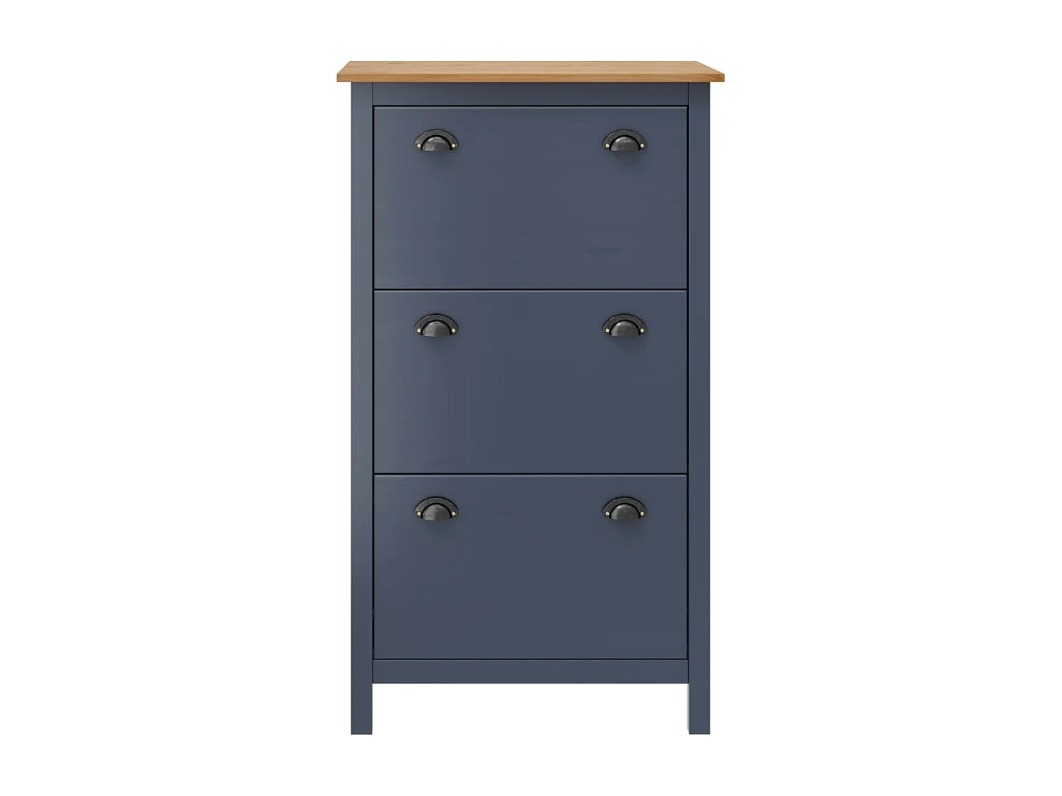 Scarpiera Grigio 72x35x124 cm Legno di Pino Massello