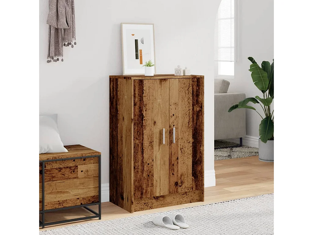 Zapatero de madera antiguo 60x35x92 cm madera contrachapada