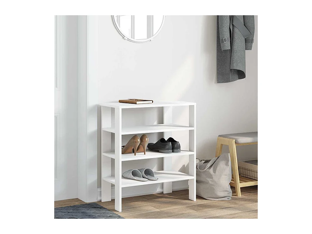 Étagère à chaussures blanc 61x32x70 cm bois d'ingénierie