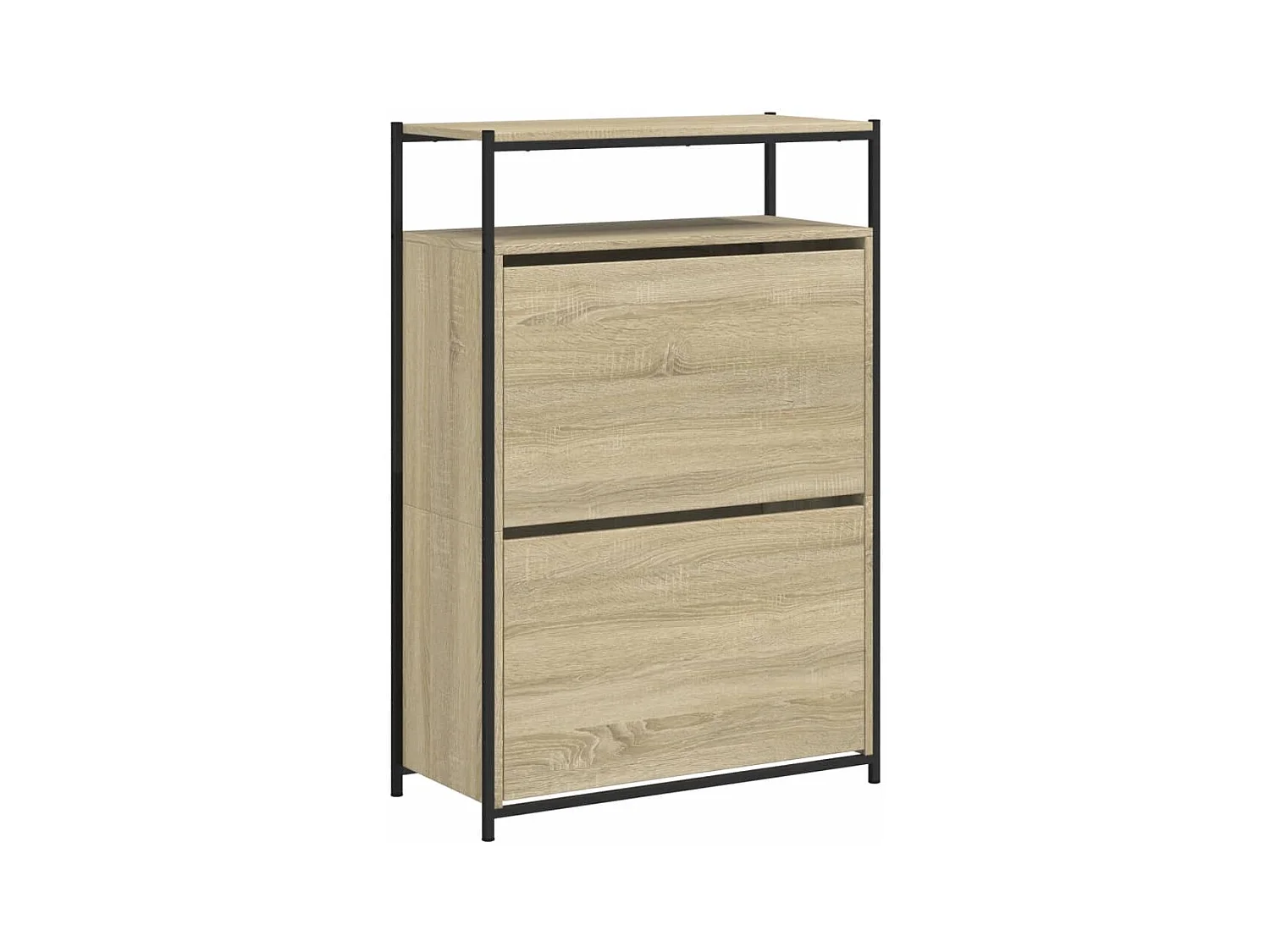 Armoire à chaussures chêne sonoma 75x34x112cm bois d'ingénierie