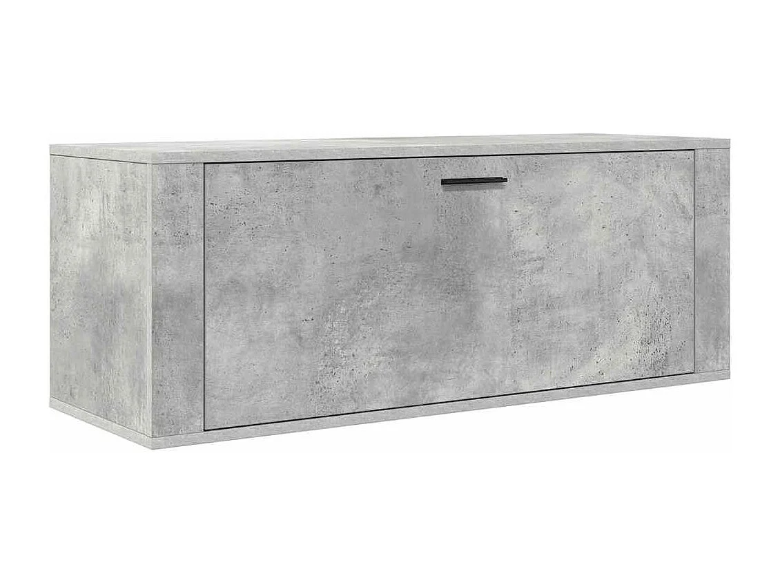 Armoire à chaussures murale Gris béton 100x35x38 cm