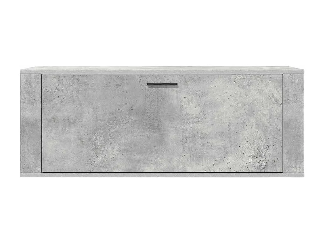Armoire à chaussures murale Gris béton 100x35x38 cm