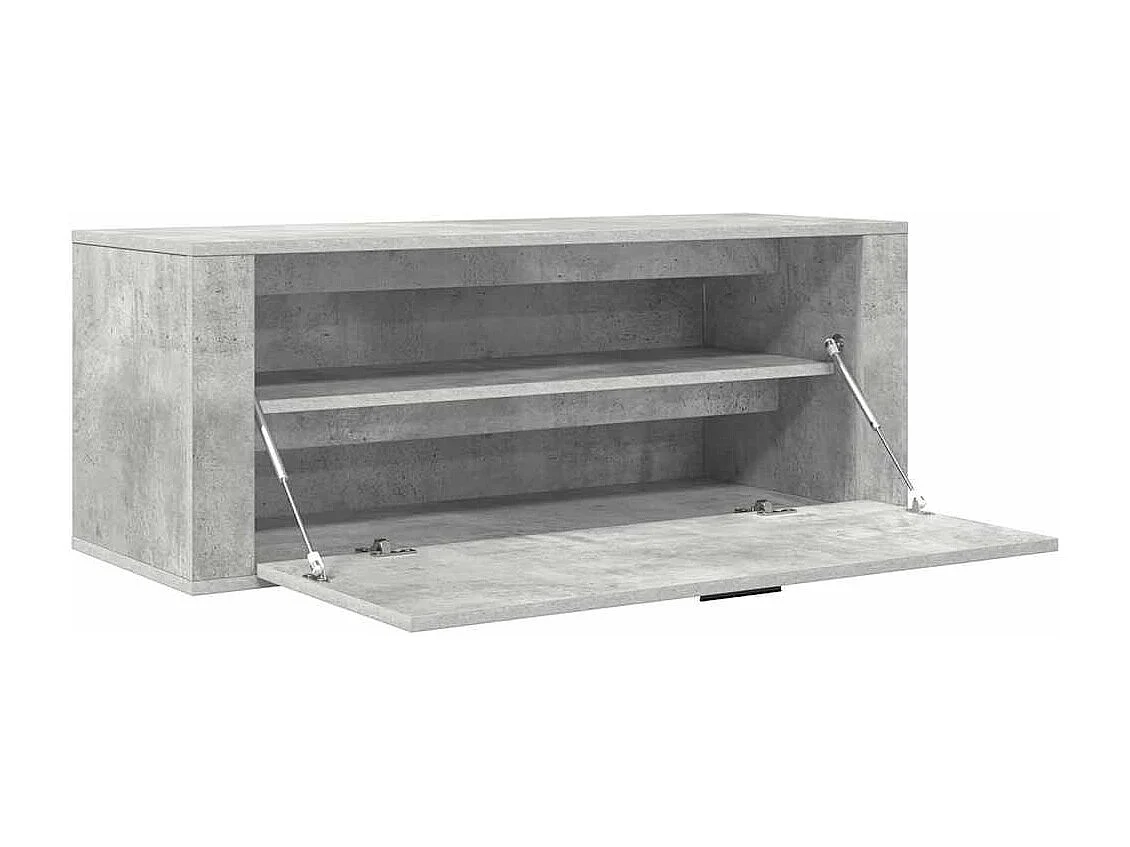 Armoire à chaussures murale Gris béton 100x35x38 cm