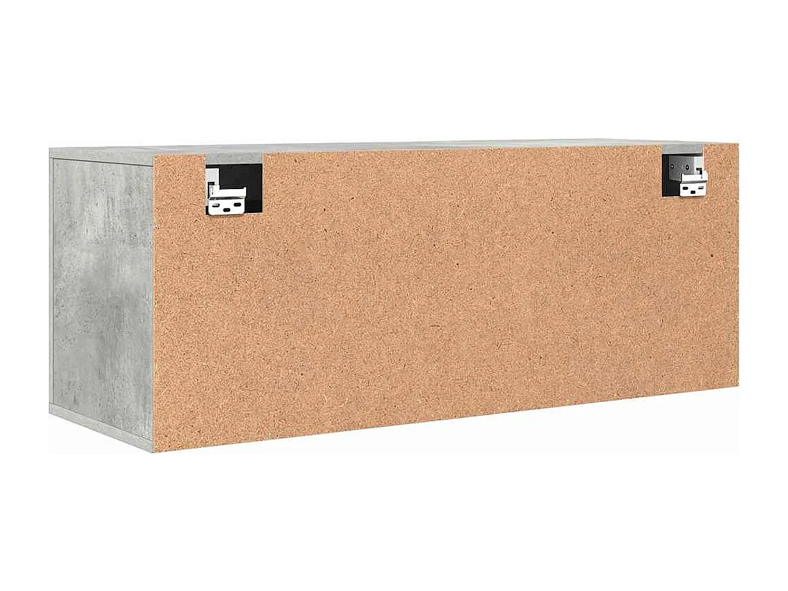 Armoire à chaussures murale Gris béton 100x35x38 cm