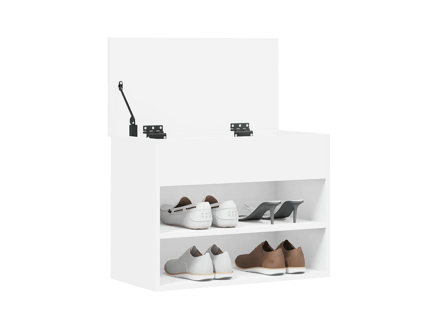 Witte schoenenbank 60x30x45 cm Technisch hout