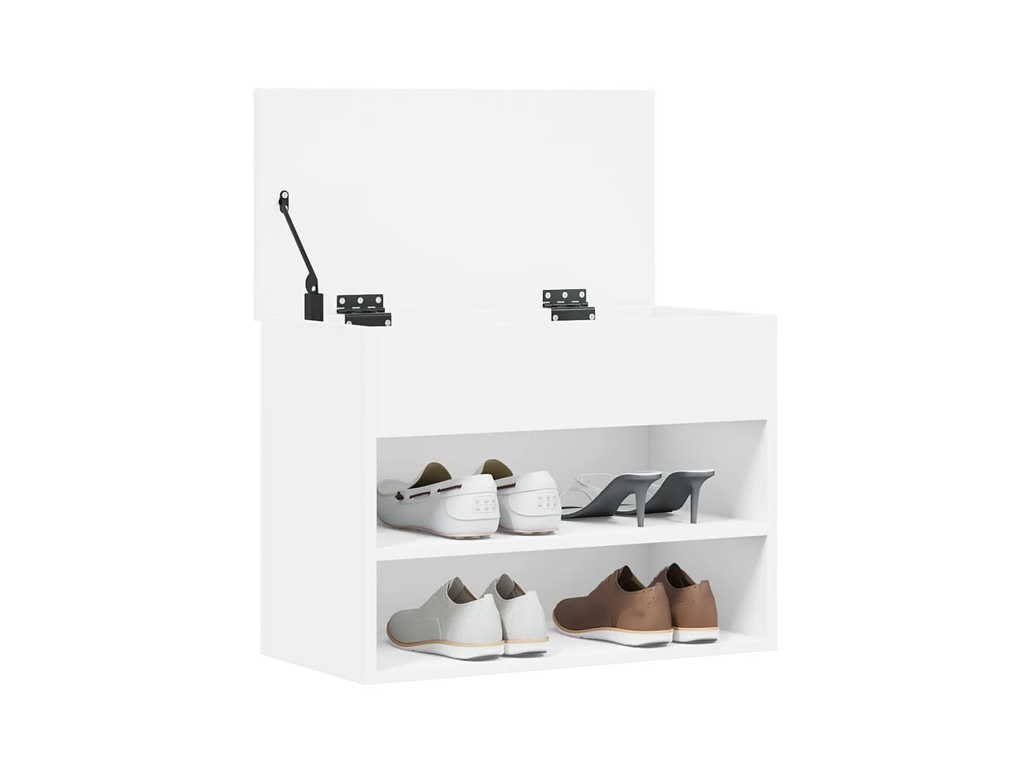 Witte schoenenbank 60x30x45 cm Technisch hout