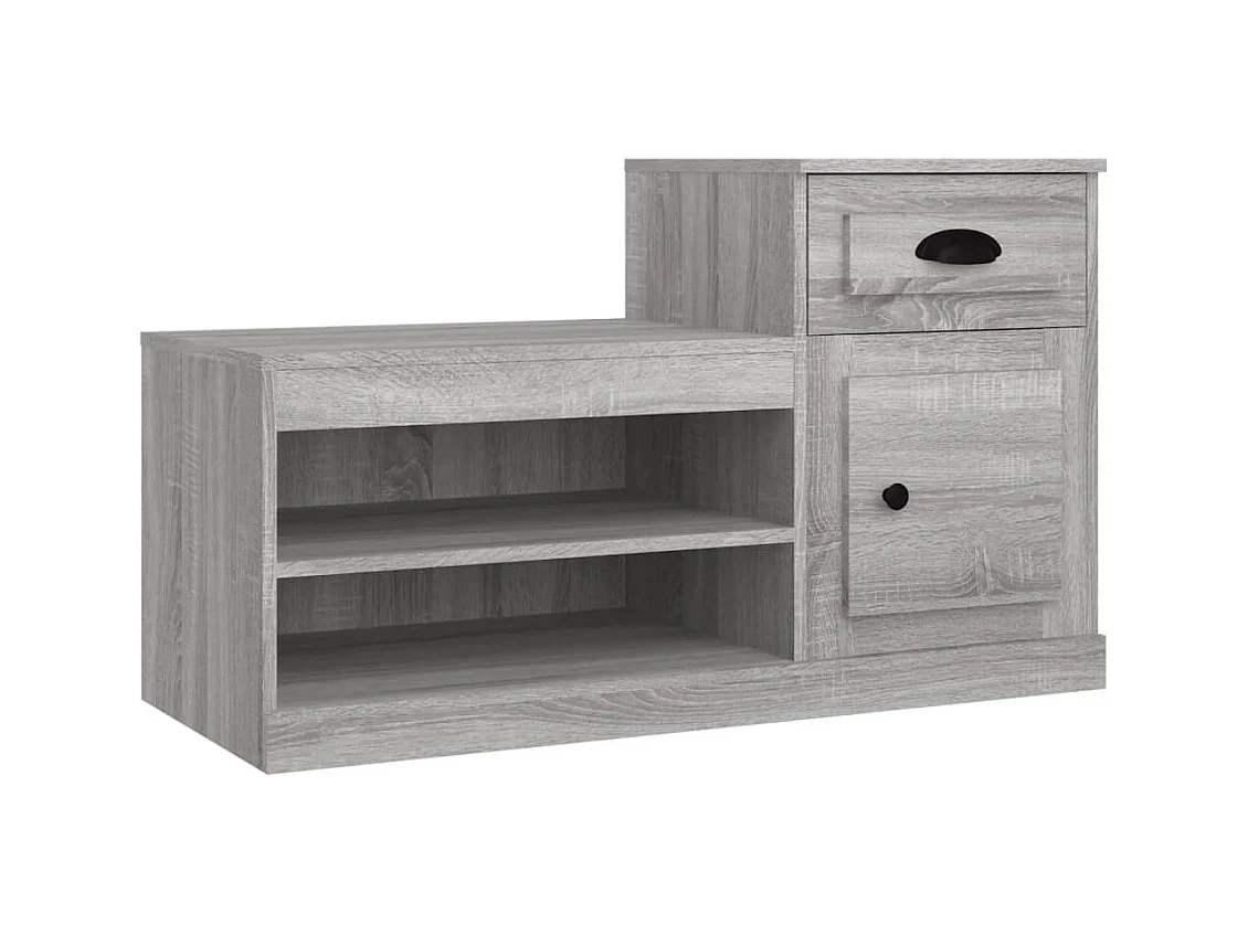 Scarpiera in legno ingegnerizzato grigio Sonoma 100x42x60 cm
