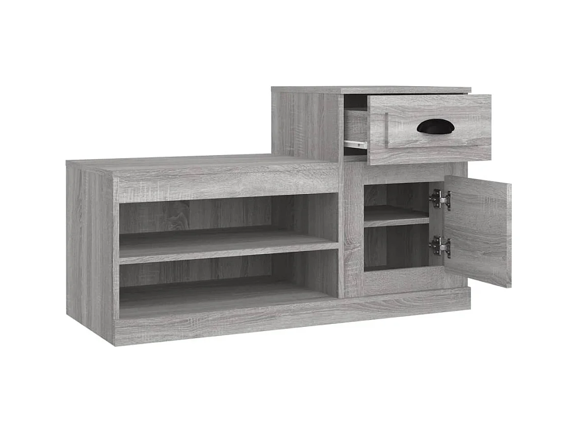Scarpiera in legno ingegnerizzato grigio Sonoma 100x42x60 cm