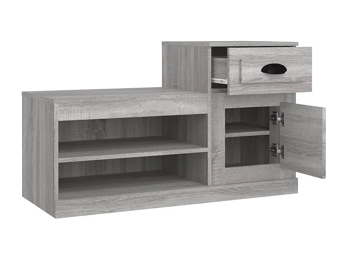 Scarpiera in legno ingegnerizzato grigio Sonoma 100x42x60 cm