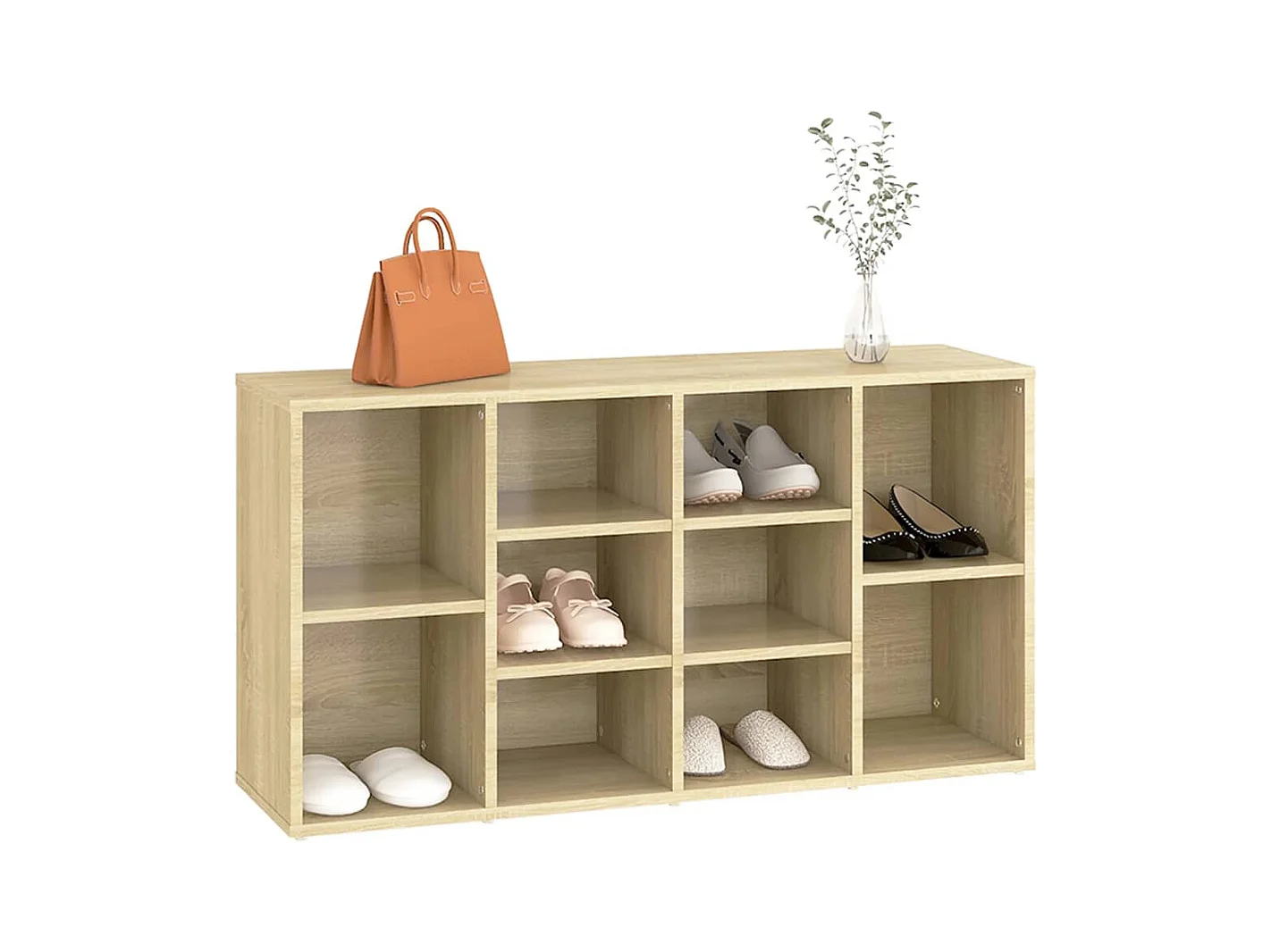 Banco zapatero roble Sonoma 103x30x54,5 cm Madera de ingeniería