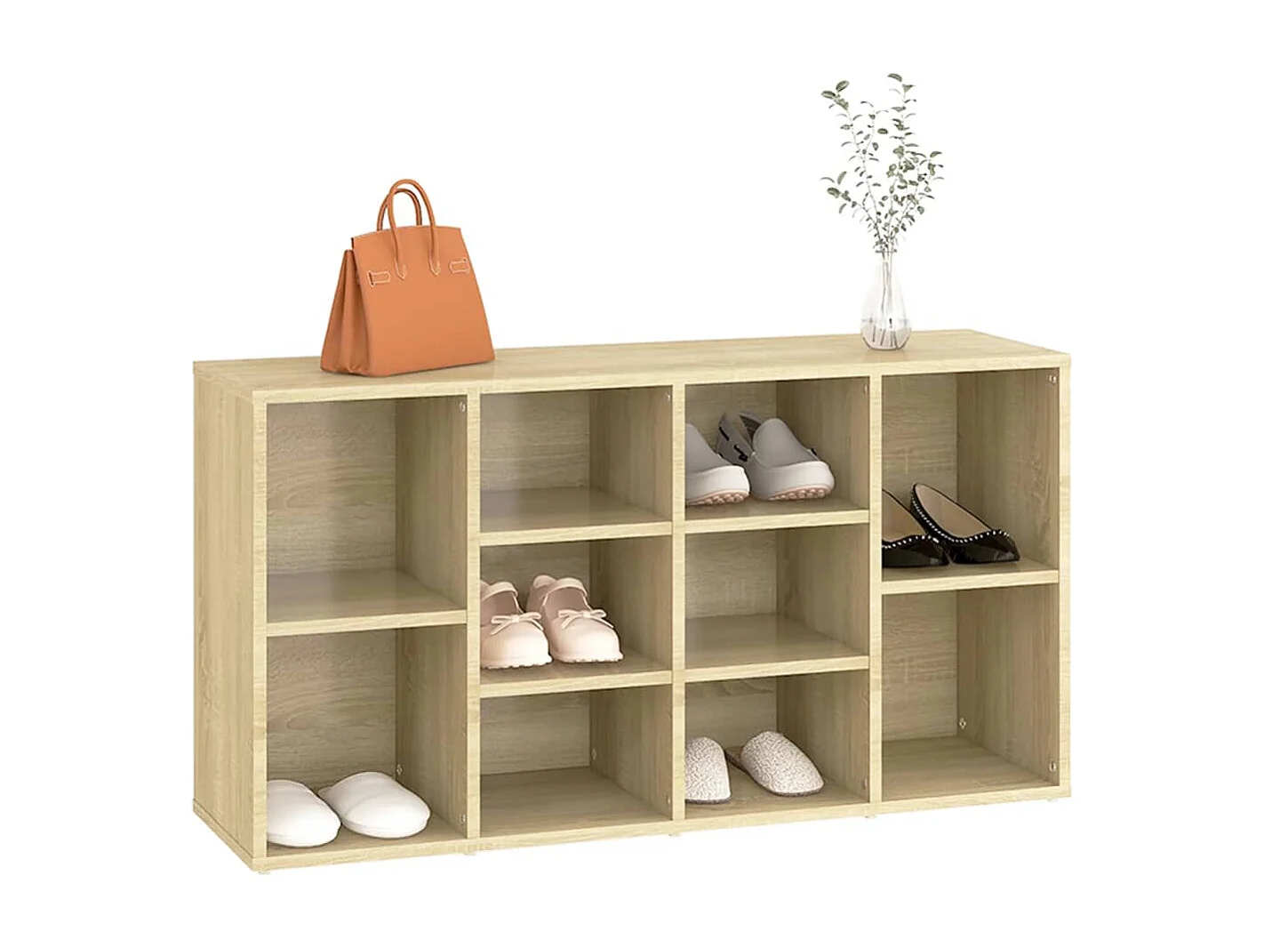 Panca portascarpe in rovere Sonoma 103x30x54,5 cm Legno ingegnerizzato