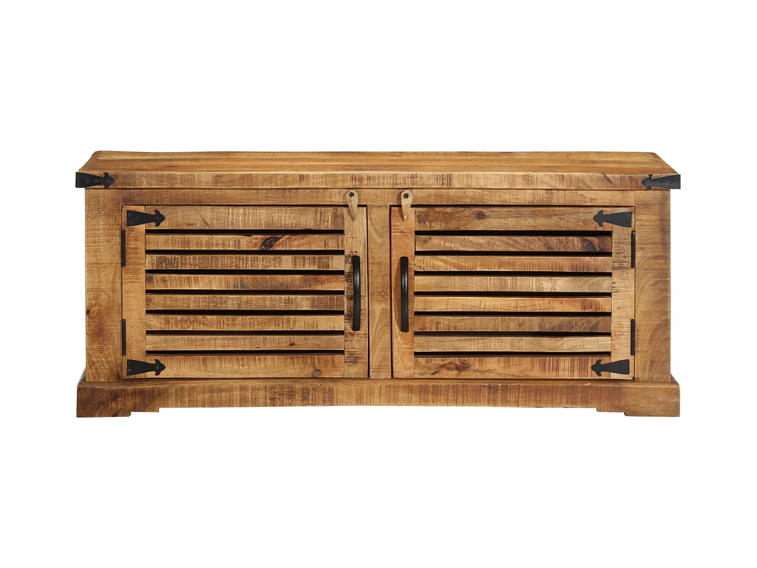 Banc à chaussures 110x38x45 cm Bois massif Bois de mangue brut