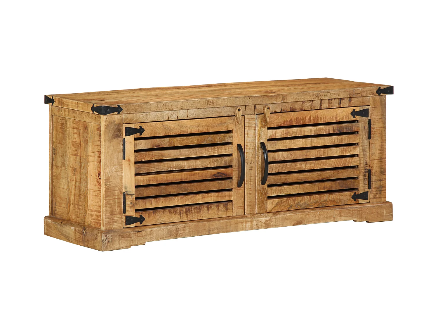 Banc à chaussures 110x38x45 cm Bois massif Bois de mangue brut