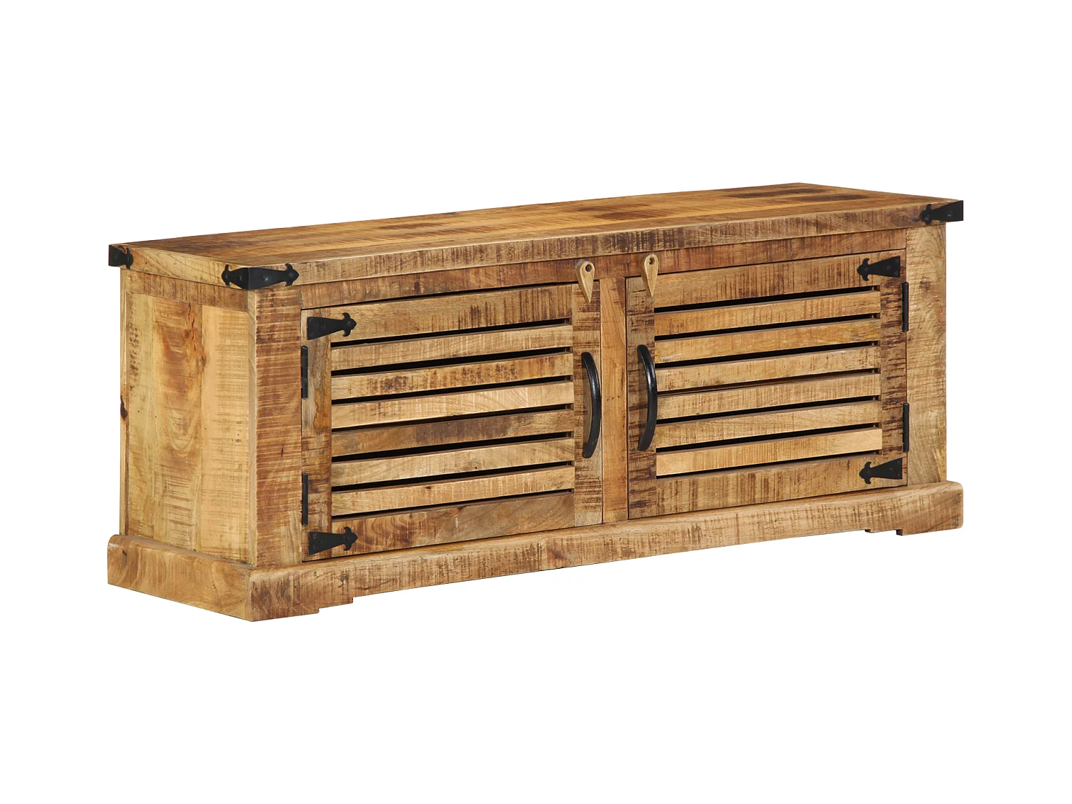 Banc à chaussures 110x38x45 cm Bois massif Bois de mangue brut