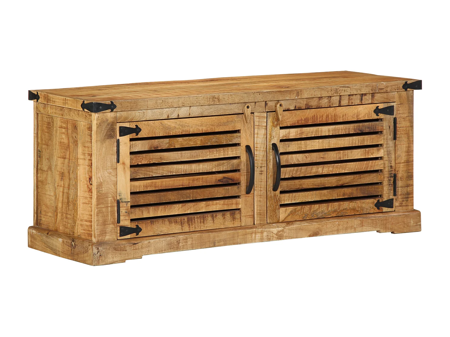 Banc à chaussures 110x38x45 cm Bois massif Bois de mangue brut