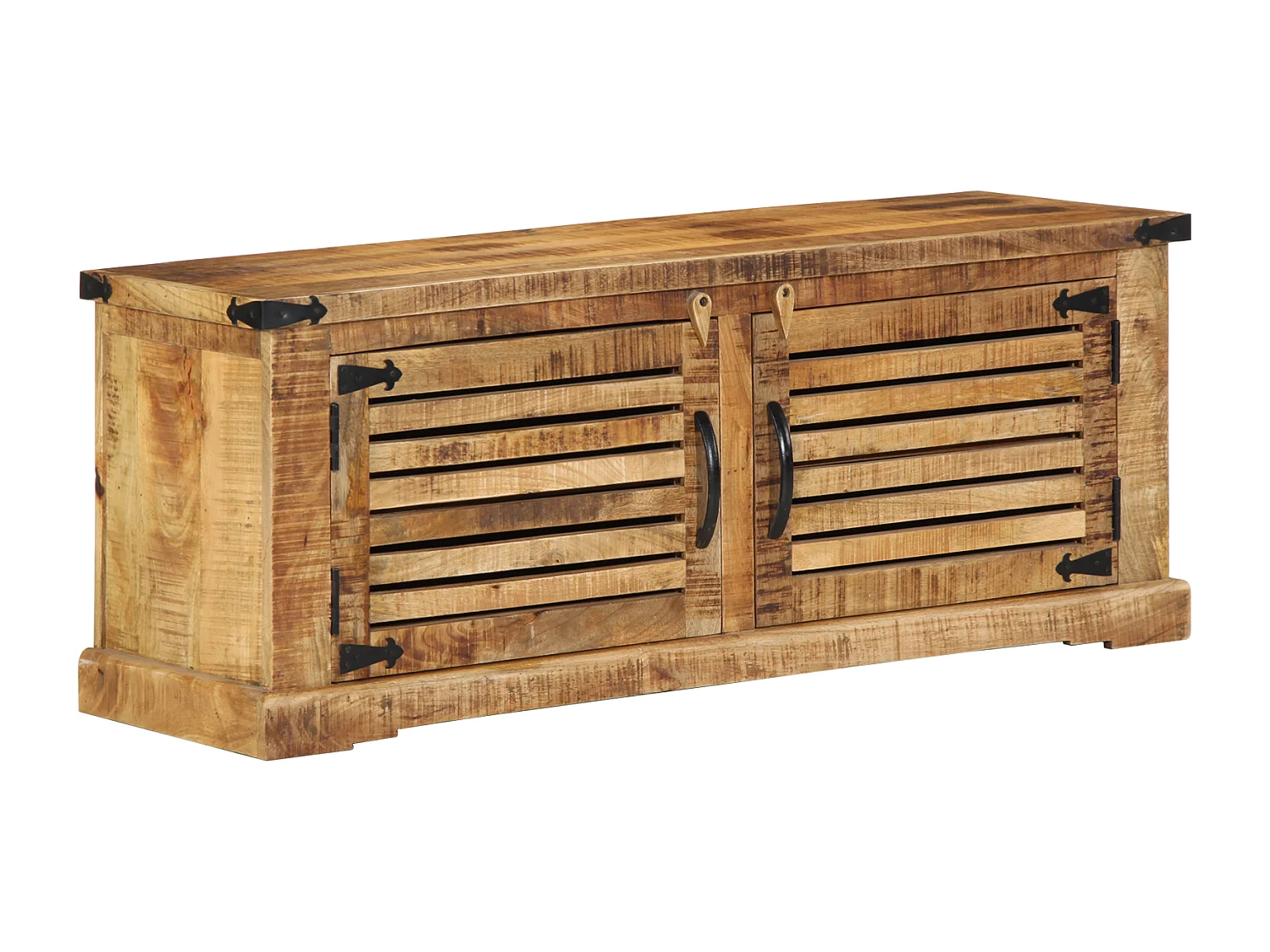 Banc à chaussures 110x38x45 cm Bois massif Bois de mangue brut