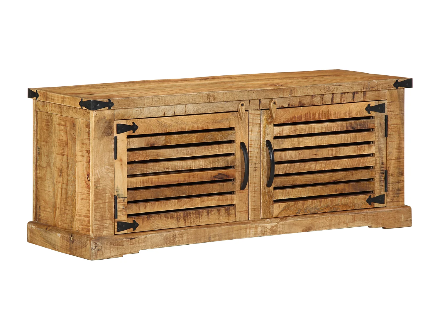 Banc à chaussures 110x38x45 cm Bois massif Bois de mangue brut