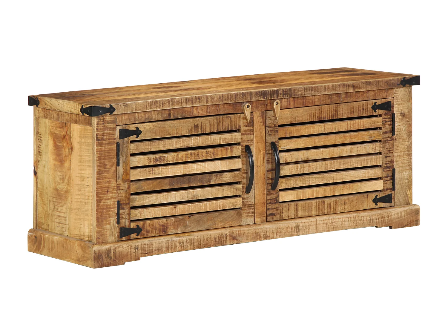 Banc à chaussures 110x38x45 cm Bois massif Bois de mangue brut