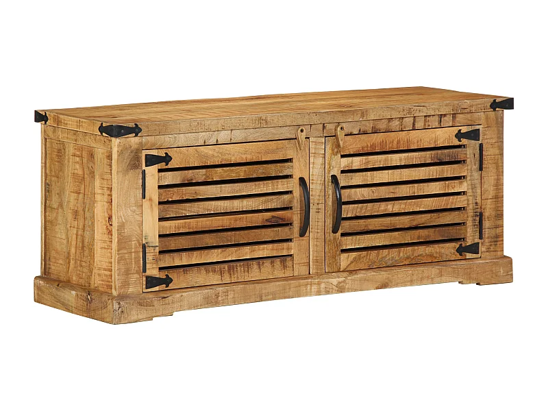 Banc à chaussures 110x38x45 cm Bois massif Bois de mangue brut
