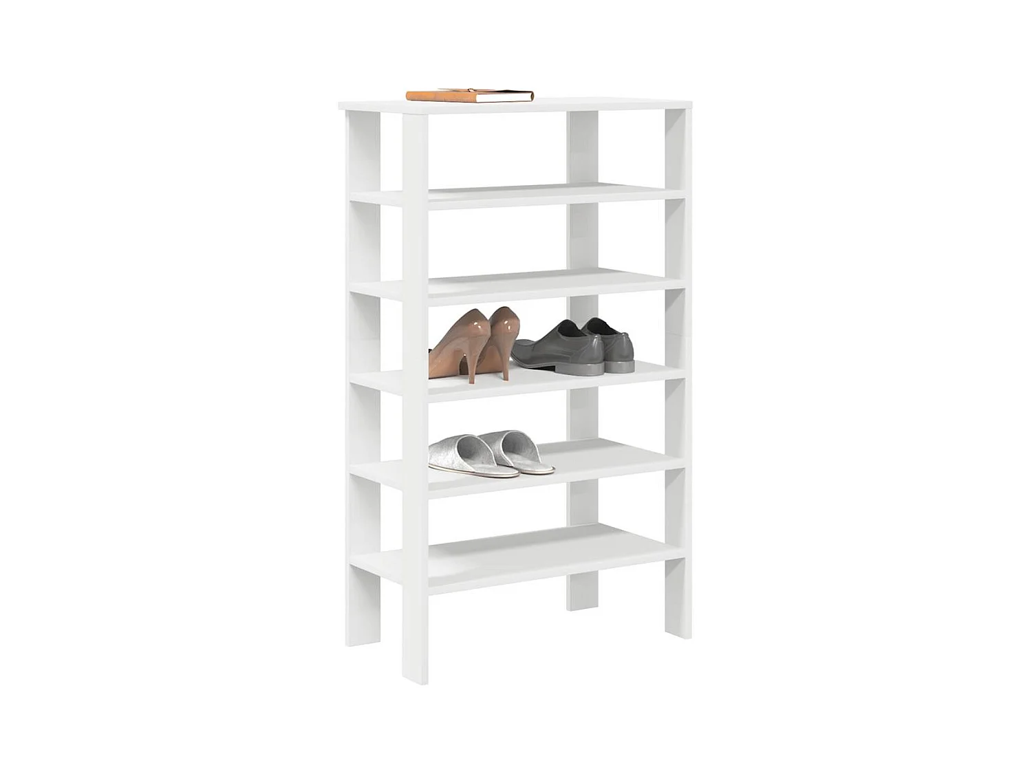 Scarpiera bianca 61x32x105 cm in legno ingegnerizzato