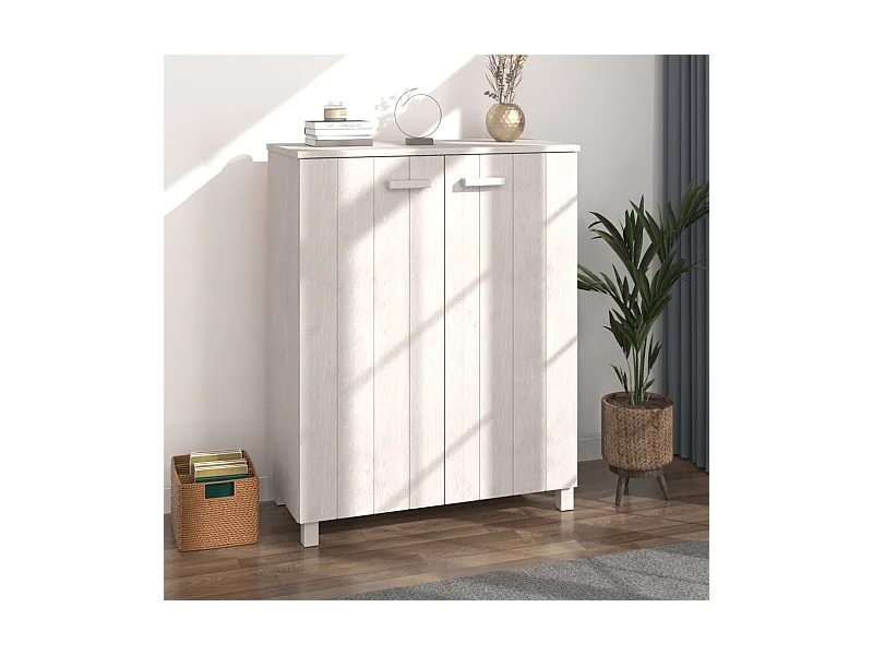 Armoire à chaussures Blanc 85x40x108 cm Bois de pin