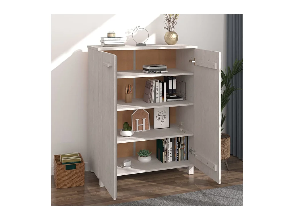 Armoire à chaussures Blanc 85x40x108 cm Bois de pin