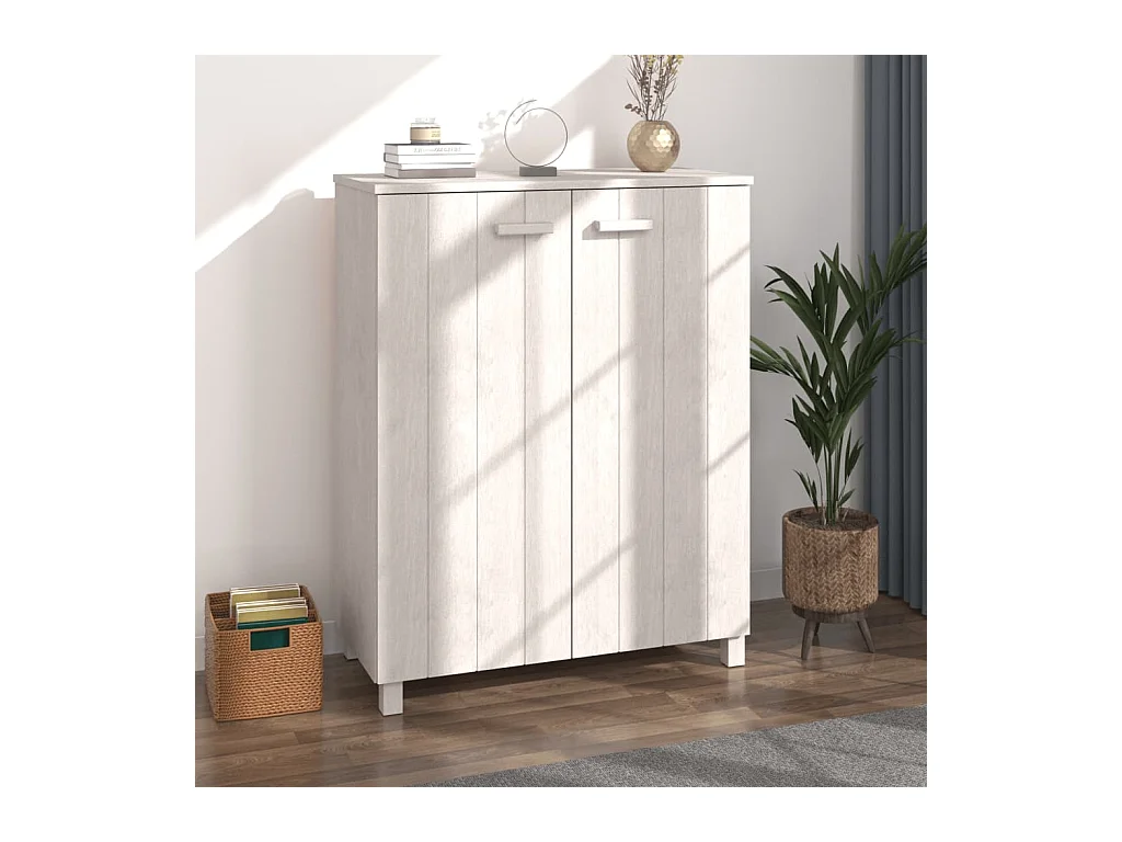 Weißer Schuhschrank 85x40x108 cm Kiefernholz