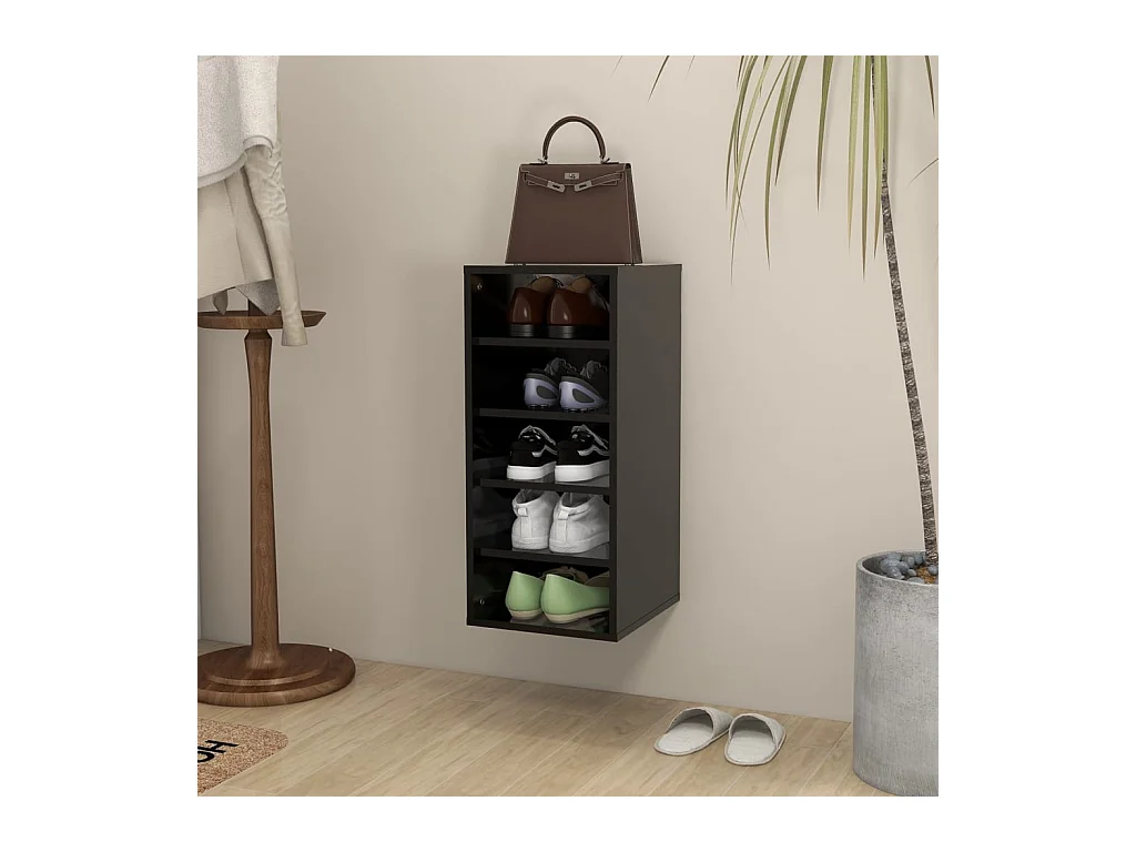 Armoire à chaussures Noir 31,5x35x70 cm Aggloméré