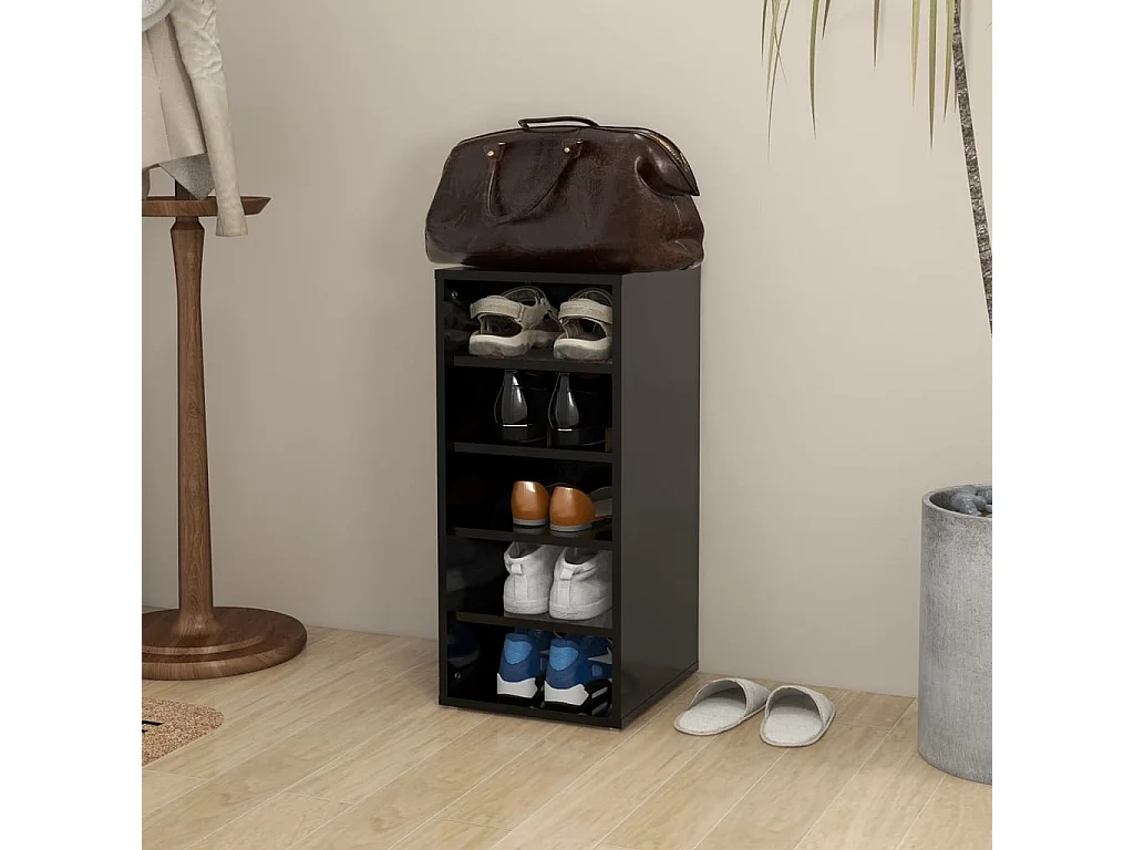 Armoire à chaussures Noir 31,5x35x70 cm Aggloméré