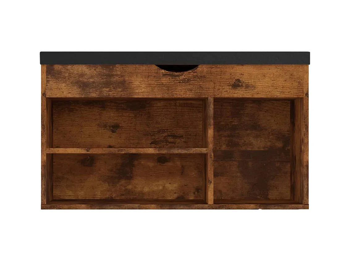 Banco zapatero con cojín Roble ahumado Madera de ingeniería