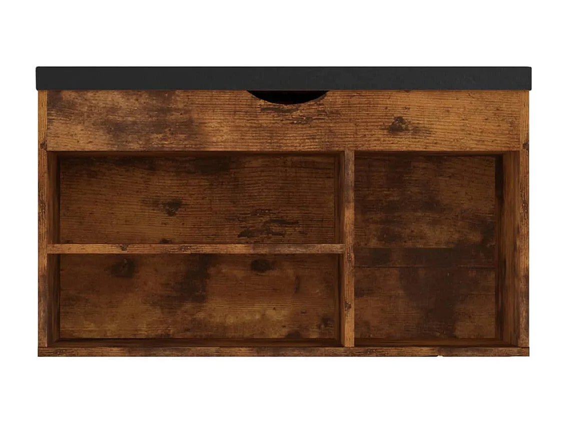 Banco zapatero con cojín Roble ahumado Madera de ingeniería