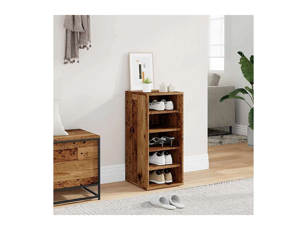 Armoire à chaussures vieux bois 32x35x70 cm bois d'ingénierie
