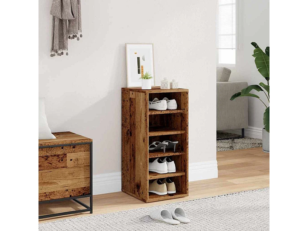 Armoire à chaussures vieux bois 32x35x70 cm bois d'ingénierie