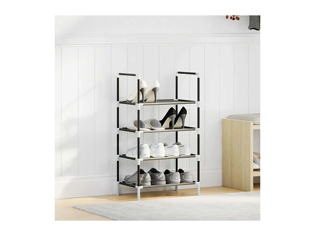 Étagère à chaussures 4 niveaux 44x28x77 cm tissu non-tissé