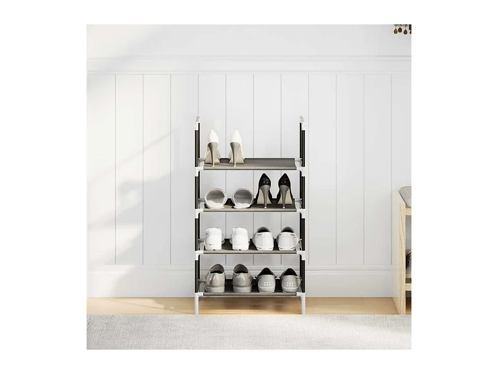 Étagère à chaussures 4 niveaux 44x28x77 cm tissu non-tissé