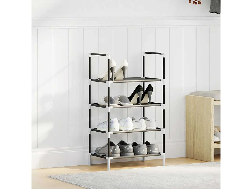 Étagère à chaussures 4 niveaux 44x28x77 cm tissu non-tissé